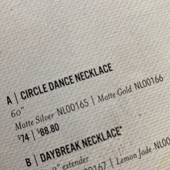 Jewel Kade- Circle Dance necklace 60” Matte silver *flaw* - Picture 6 of 6